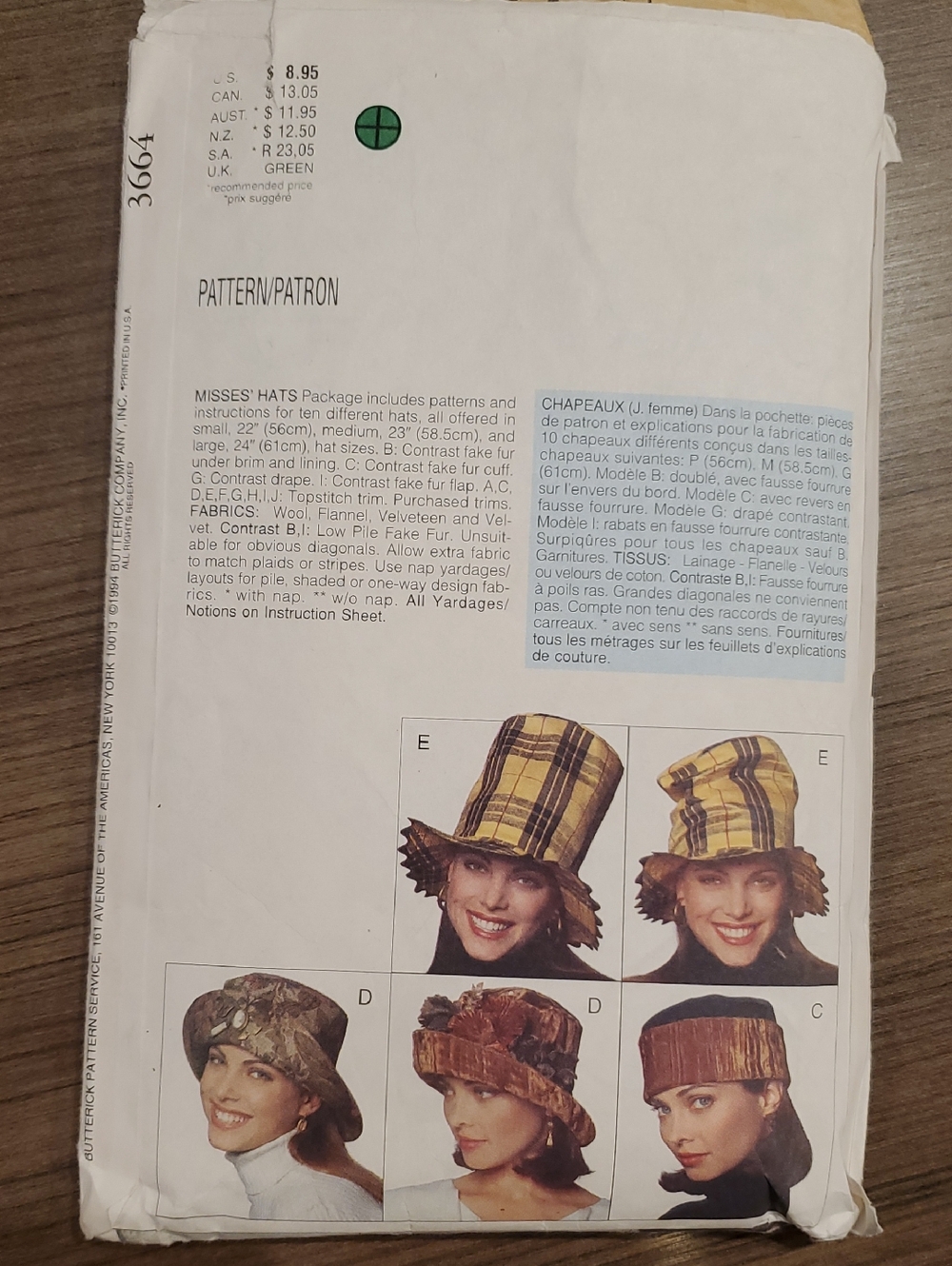 Bundle Of 4 Hat Patterns - Picture 3 of 13